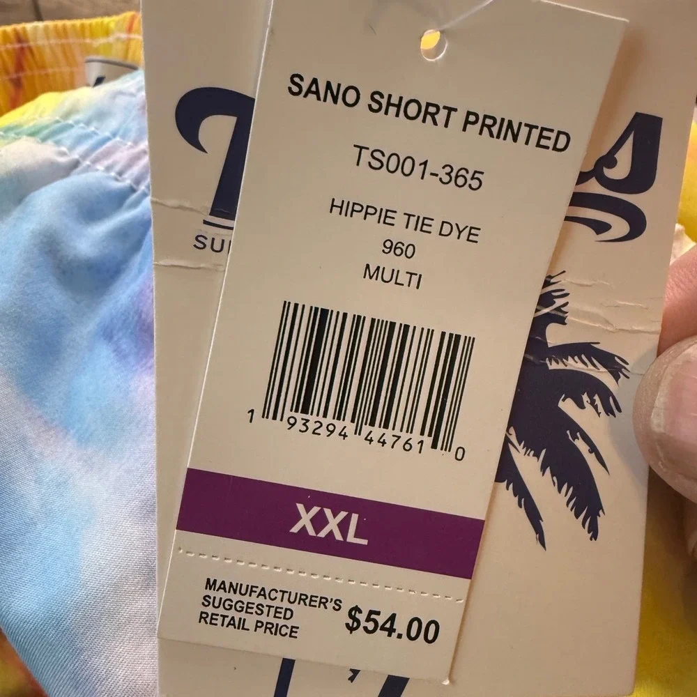 Trunks Surf & Swim Co. Mens Hippie Tie‎ Dye Swim Trunks XXL Quick Dry
